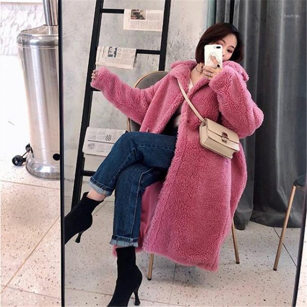 2019 winter women's long suede fur coat solid color long sleeve lapel thicken warm one buckle loose1, Black
2019 winter women's long suede fur coat solid color long sleeve lapel thicken warm one buckle loose1, Black