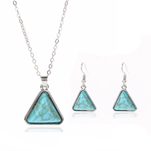 10 set triangle and oval shape green turquoise stone pendant drop earrings for women silver plated jewelry set
10 set triangle and oval shape green turquoise stone pendant drop earrings for women silver plated jewelry set