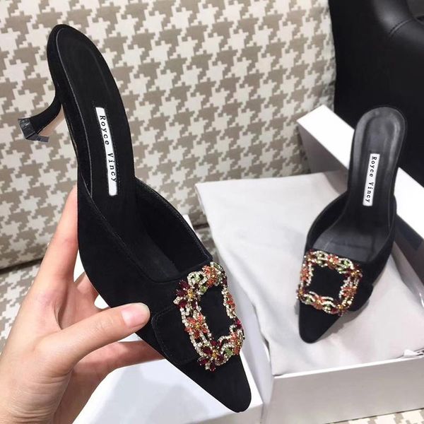 classic crystal mule sandals woman summer jewel buckle shoes woman pointed toe high heels slip-on mule heels wedding, Black
classic crystal mule sandals woman summer jewel buckle shoes woman pointed toe high heels slip-on mule heels wedding, Black
