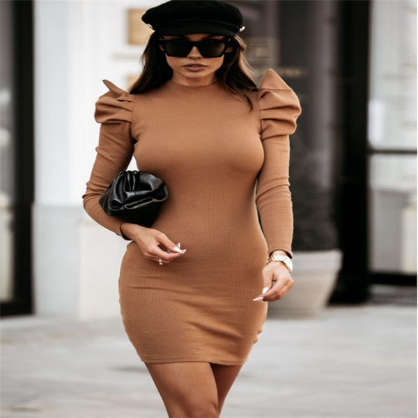 solid color women knit dresses slim puff sleeve pencil dress autumn winter fashion casual womens designer bodycon mini dresses, Black;gray
solid color women knit dresses slim puff sleeve pencil dress autumn winter fashion casual womens designer bodycon mini dresses, Black;gray