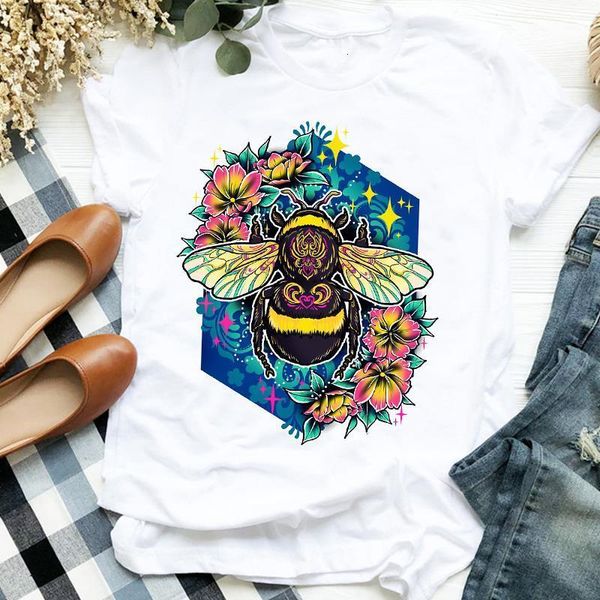 women lady cartoon bee sweet flower 90s cute fashion print shirt clothes t tee womens tshirt for female graphic t-shirt, White
women lady cartoon bee sweet flower 90s cute fashion print shirt clothes t tee womens tshirt for female graphic t-shirt, White