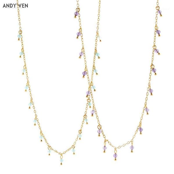 andywen 925 sterling silver gold turquoise charms purple zircon chains choker necklace 2020 rock punk jewelry fashion cz1
andywen 925 sterling silver gold turquoise charms purple zircon chains choker necklace 2020 rock punk jewelry fashion cz1