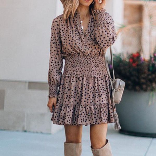 casual dresses autumn long sleeve leopard dress spring fashion ruffle print stand collar elastic waist slim short ladies for women 2021, Black;gray
casual dresses autumn long sleeve leopard dress spring fashion ruffle print stand collar elastic waist slim short ladies for women 2021, Black;gray