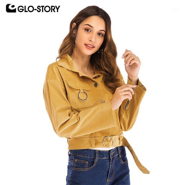 glo-story 2020 autumn fashion women corduroy leather jacket with belt long sleeve turn-down collar coats for female1, Black
glo-story 2020 autumn fashion women corduroy leather jacket with belt long sleeve turn-down collar coats for female1, Black