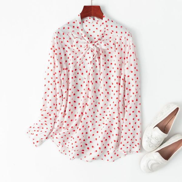 women's blouses & shirts 100% mulberry silk crepe white dots bow tie neck long sleeve shirt blouse collared office work l xl mm053
women's blouses & shirts 100% mulberry silk crepe white dots bow tie neck long sleeve shirt blouse collared office work l xl mm053