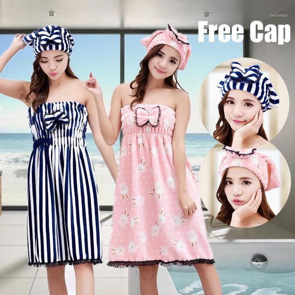quick-drying bathroom bath robe wearable microfiber women cute bath towel super absorbent strapless gown cap1
quick-drying bathroom bath robe wearable microfiber women cute bath towel super absorbent strapless gown cap1