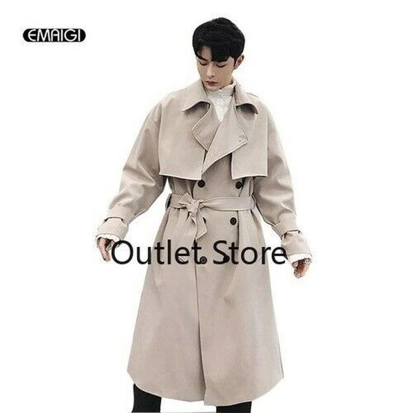men's trench coats 2021 autumn winter men vintage double breasted overcoat business casual long fashion oversize outwear male loose jac, Tan;black
men's trench coats 2021 autumn winter men vintage double breasted overcoat business casual long fashion oversize outwear male loose jac, Tan;black