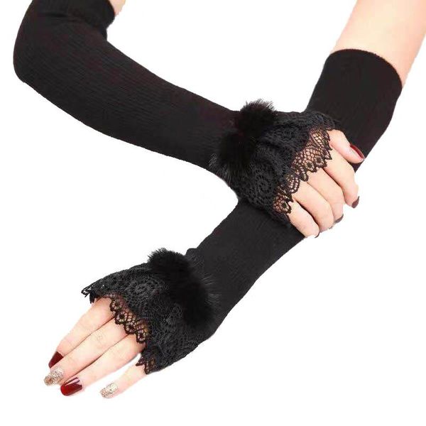 five fingers gloves winter women keep warm lace long section knitting thicken plus velvet windproof elegant female exquisite party, Blue;gray
five fingers gloves winter women keep warm lace long section knitting thicken plus velvet windproof elegant female exquisite party, Blue;gray