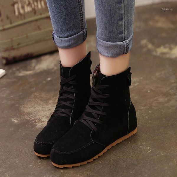 ladies boots autumn shoes round flat shoes boots woman solid lace up womens casual comfort autumn size 35-421, Black
ladies boots autumn shoes round flat shoes boots woman solid lace up womens casual comfort autumn size 35-421, Black