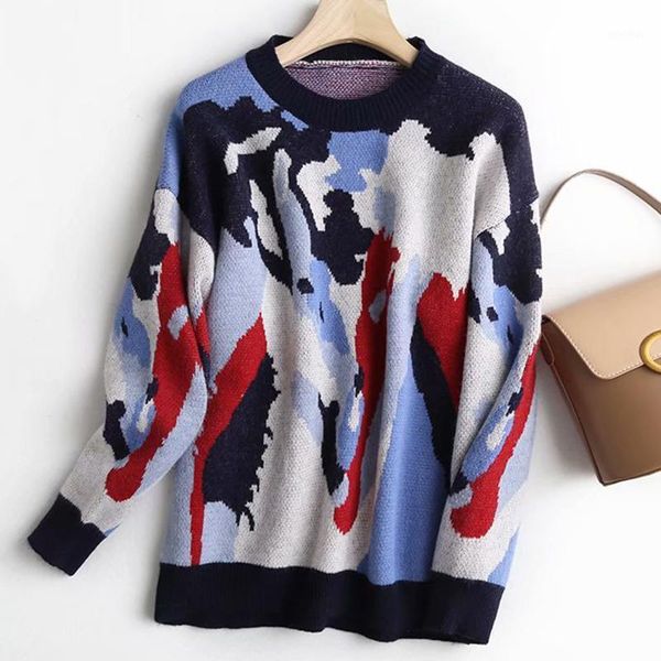 women's sweaters fashion womens long sleeve o-neck oil painting contrast knit pullover sweater christmas costumes fashion1, White;black
women's sweaters fashion womens long sleeve o-neck oil painting contrast knit pullover sweater christmas costumes fashion1, White;black