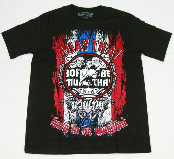 fashion new tees tshirts muay thai t-shirt - born to be m.t. -kickboxent shirts sport hooded sweatshirt hoodie