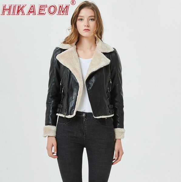 women's fur & faux autumn winter lamb hair leather jackets with long sleeve turn-down collar motorcycle clothing female short coats1, Black
women's fur & faux autumn winter lamb hair leather jackets with long sleeve turn-down collar motorcycle clothing female short coats1, Black