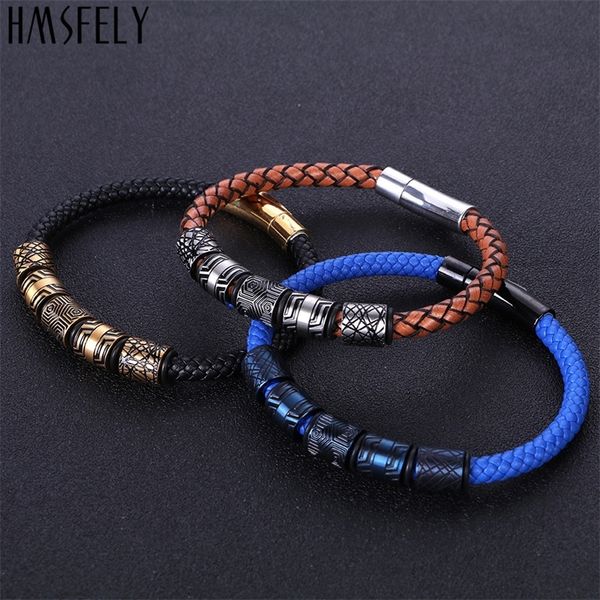 hmsfely men's fashion leather bracelet blue gold beads bracelets jewelry for men gift fit 17-21cm wrist length dropping shipping y20100, Golden;silver
hmsfely men's fashion leather bracelet blue gold beads bracelets jewelry for men gift fit 17-21cm wrist length dropping shipping y20100, Golden;silver