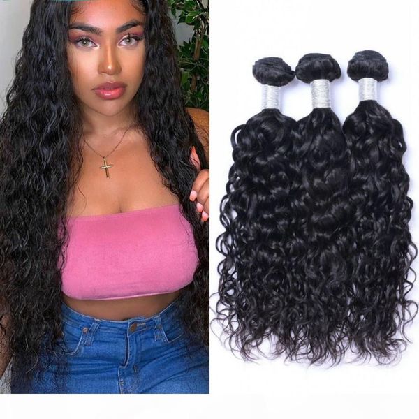 water wave bundles malaysian human hair extensions 3 bundles double weft curly non remy hair weave bundles, Black
water wave bundles malaysian human hair extensions 3 bundles double weft curly non remy hair weave bundles, Black