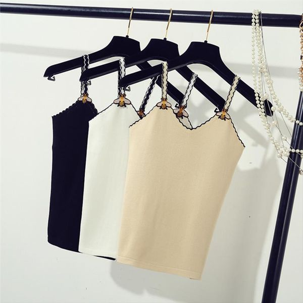 summer women fashion slim knitting camis girl knitted striped tank sleeveless t shirts with bee straps, White
summer women fashion slim knitting camis girl knitted striped tank sleeveless t shirts with bee straps, White