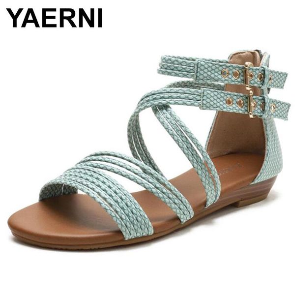 sandals yaerni female serpentine cross straps open toe flat fashion soft bottom rome summer shoes women sandalias mujer, Black
sandals yaerni female serpentine cross straps open toe flat fashion soft bottom rome summer shoes women sandalias mujer, Black