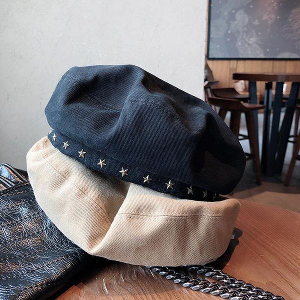 202010-xinyu star same style metal five pointed star rivet lady beret hat men women leisure painter hat, Blue;gray
202010-xinyu star same style metal five pointed star rivet lady beret hat men women leisure painter hat, Blue;gray