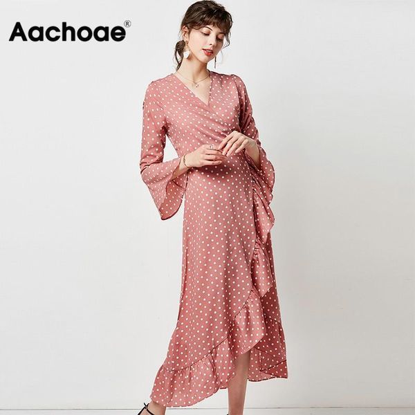 aachoae polka dot dress women boho maxi long v neck split wrap dresses flare long sleeve ruffle elegant dress robe longue y200805, Black;pink
aachoae polka dot dress women boho maxi long v neck split wrap dresses flare long sleeve ruffle elegant dress robe longue y200805, Black;pink