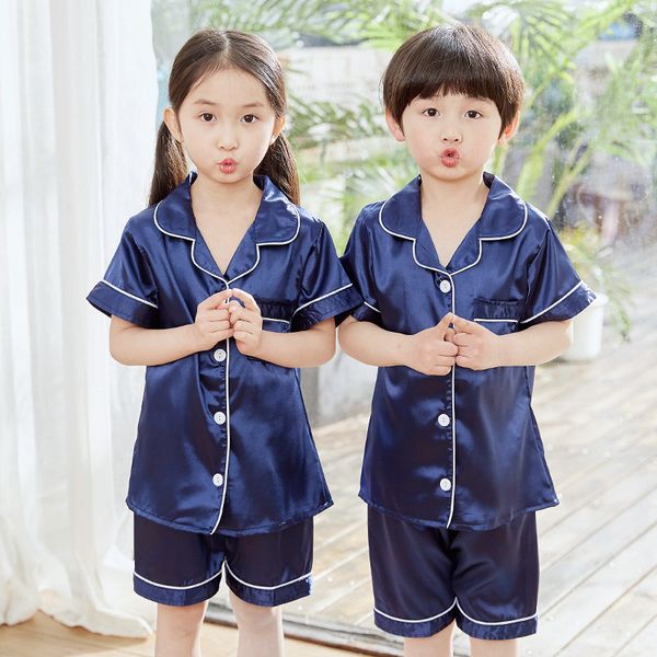 spring summer children satin pajamas sets 2 pieces short sleeve pyjamas toddler solid color pijama nightwear kids sleepwear y200704, Blue;red
spring summer children satin pajamas sets 2 pieces short sleeve pyjamas toddler solid color pijama nightwear kids sleepwear y200704, Blue;red