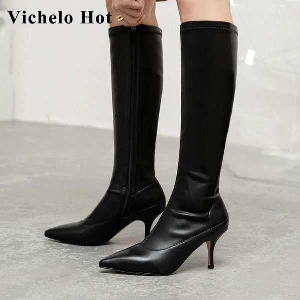 boots vichelo cow leather pointed toe thin high heel winter shoes mature young lady daily wear big size solid knee-high l57, Black
boots vichelo cow leather pointed toe thin high heel winter shoes mature young lady daily wear big size solid knee-high l57, Black