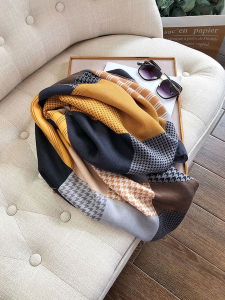 contrast color thousand bird check scarves women spring autumn cotton linen shawls for women's winter long and versatile warm, Blue;gray
contrast color thousand bird check scarves women spring autumn cotton linen shawls for women's winter long and versatile warm, Blue;gray