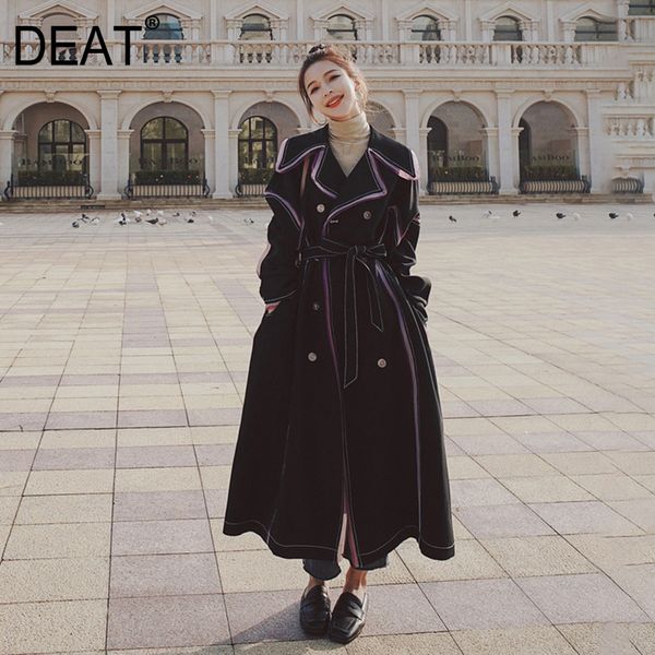 deat 2020 new autumn fashion women trench coat purple striped full sleeve slim lapel collar high street long with belt lj201128, Tan;black
deat 2020 new autumn fashion women trench coat purple striped full sleeve slim lapel collar high street long with belt lj201128, Tan;black