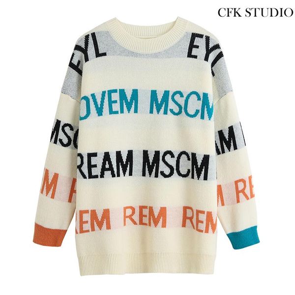 women's sweaters women autumn sweater with o-neck letter print long sleeve knitted pullover femme casual loose thick winter christmas t, White;black
women's sweaters women autumn sweater with o-neck letter print long sleeve knitted pullover femme casual loose thick winter christmas t, White;black