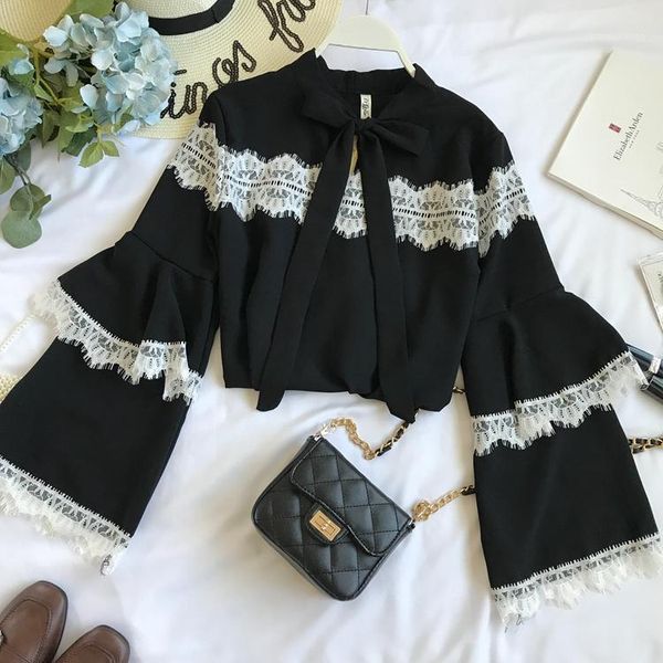 2020 chic ulzzang flare sleeve women shirts blouse korean fashion lace patchwork o-neck ladies blusa mujer chemisier femme1, White
2020 chic ulzzang flare sleeve women shirts blouse korean fashion lace patchwork o-neck ladies blusa mujer chemisier femme1, White