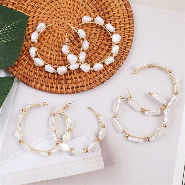 fashion female geometric round square white pearl hoop earrings for women trendy gold c shape big circle earring party jewelry, Golden;silver
fashion female geometric round square white pearl hoop earrings for women trendy gold c shape big circle earring party jewelry, Golden;silver
