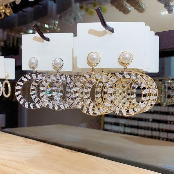 dangle & chandelier luxury zircon circle drop earrings 2021 jewelry personality statement shinning double round earings wholesale bijoux, Silver
dangle & chandelier luxury zircon circle drop earrings 2021 jewelry personality statement shinning double round earings wholesale bijoux, Silver
