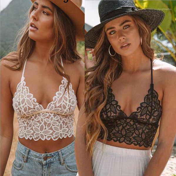 2018 new style women's sleeveless lace low cut floral bralette bra bustier padded crop camis tank 1, White
2018 new style women's sleeveless lace low cut floral bralette bra bustier padded crop camis tank 1, White