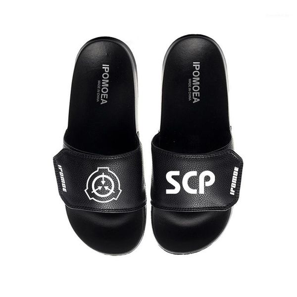 slippers anime scp foundation soft bottom pvc casual buckle babouche sandals slides1, Black 
slippers anime scp foundation soft bottom pvc casual buckle babouche sandals slides1, Black