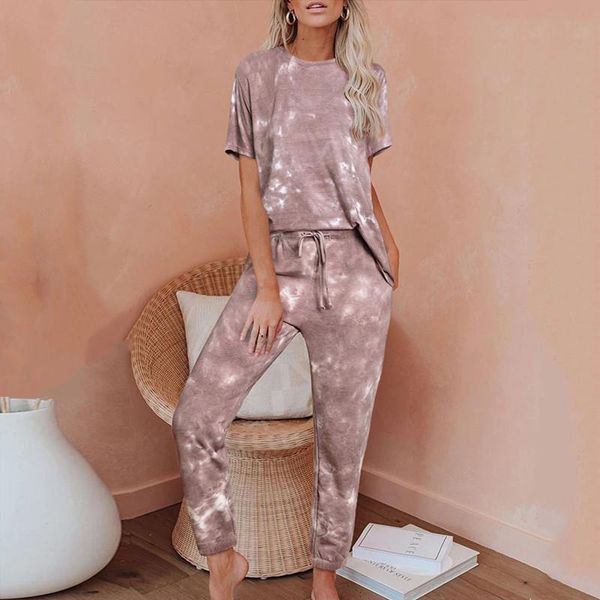 women sport 2 piece set gradient print o neck short sleeve elastic waist lace up long pants summer casual loose suits, Gray
women sport 2 piece set gradient print o neck short sleeve elastic waist lace up long pants summer casual loose suits, Gray