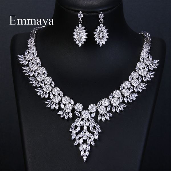 emmaya brand sparkling cubic zirconia crystal zircon flower necklace and earring wedding bridal jewelry sets gift 201222, Slivery;crystal
emmaya brand sparkling cubic zirconia crystal zircon flower necklace and earring wedding bridal jewelry sets gift 201222, Slivery;crystal