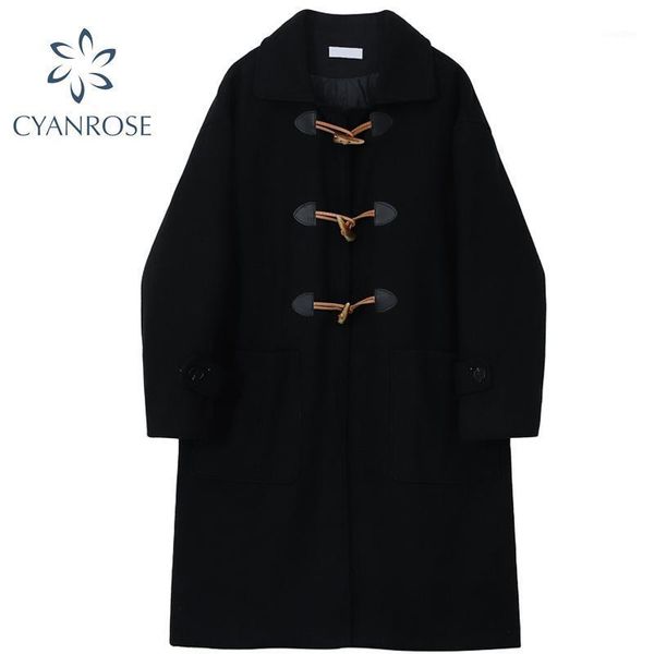 women black long woolen coat trench winter fashion elegant single breasted vintage button japanese style loose straight overcoat1
women black long woolen coat trench winter fashion elegant single breasted vintage button japanese style loose straight overcoat1