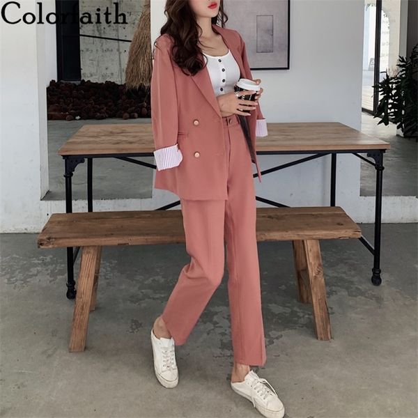 colorfaith new spring autumn woman sets 2 piece matching pants casual high elastic waist double breasted female suit ws1273 201110, White
colorfaith new spring autumn woman sets 2 piece matching pants casual high elastic waist double breasted female suit ws1273 201110, White