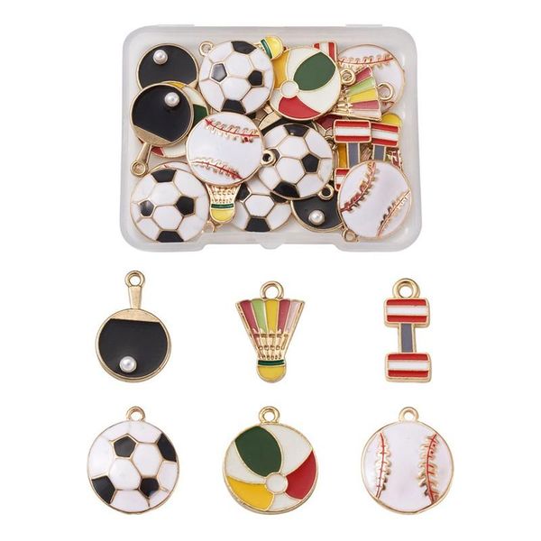 charms 24pcs/box alloy enamel pendants charm sports theme mixed color for jewelry making diy bracelet necklace accessories finding, Bronze;silver
charms 24pcs/box alloy enamel pendants charm sports theme mixed color for jewelry making diy bracelet necklace accessories finding, Bronze;silver