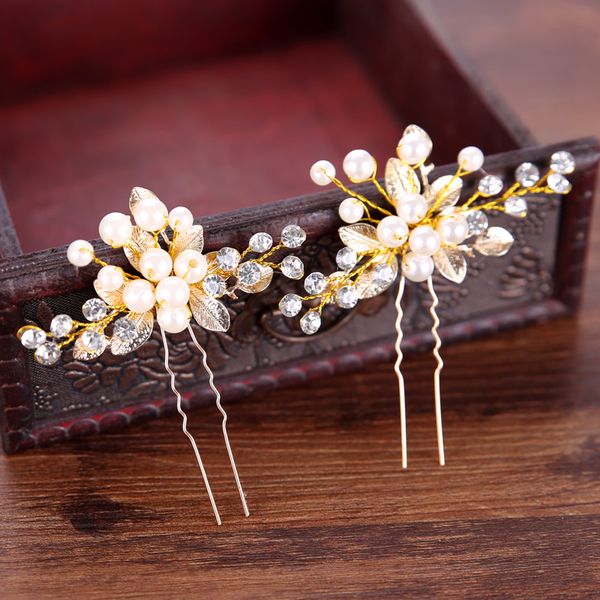 elegant bridal crystal simulated pearl golden leaf hairpins handmade bridal wedding hair accessories women hair jewelry, Golden;silver
elegant bridal crystal simulated pearl golden leaf hairpins handmade bridal wedding hair accessories women hair jewelry, Golden;silver