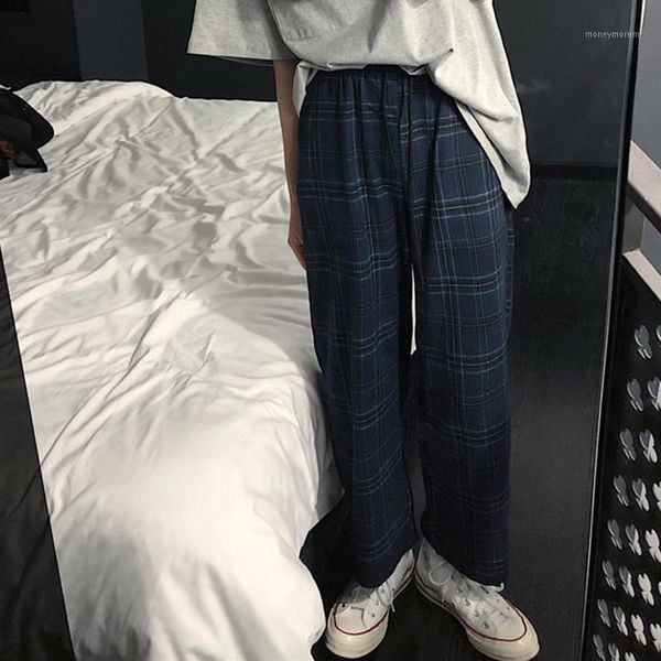 women's pants & capris 2021 spring wide leg ankle-length women trousers casual loose elastic waist plaid elasticated trousers1, Black;white
women's pants & capris 2021 spring wide leg ankle-length women trousers casual loose elastic waist plaid elasticated trousers1, Black;white