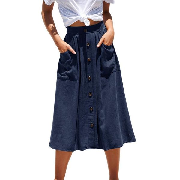 skirts 2021 spring summer fashion casual women pure color high waist single breasted buttons midi skirt pocket, Black
skirts 2021 spring summer fashion casual women pure color high waist single breasted buttons midi skirt pocket, Black