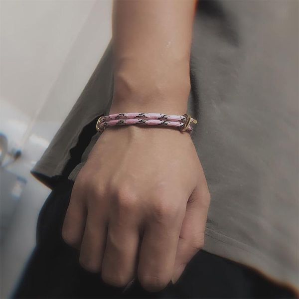 link, chain 271 style multi color rope bracelets adjustable size men jewelry handmade charm stainless steel clasp bracelet for women gifts, Black
link, chain 271 style multi color rope bracelets adjustable size men jewelry handmade charm stainless steel clasp bracelet for women gifts, Black