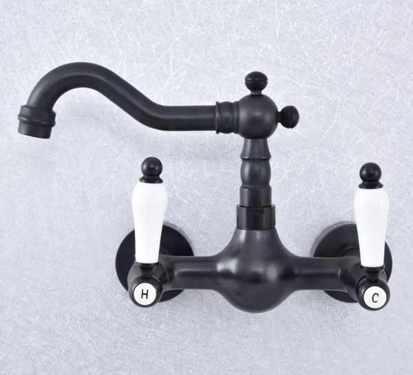 bathroom sink faucets black oil rubbed bronze wall mounted double ceramic handles kitchen basin faucet tap lsf7041
bathroom sink faucets black oil rubbed bronze wall mounted double ceramic handles kitchen basin faucet tap lsf7041