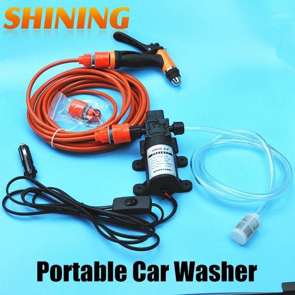 

car washer wholesale- 12v power electric 60w high pressure pump portable wash washing machine garden lavador de coches1