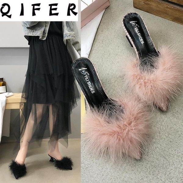 2021 new women's set toe-shaped non-slip high heels fashion rubber bottom elastic cloth summer shallow fur shoes, Black
2021 new women's set toe-shaped non-slip high heels fashion rubber bottom elastic cloth summer shallow fur shoes, Black