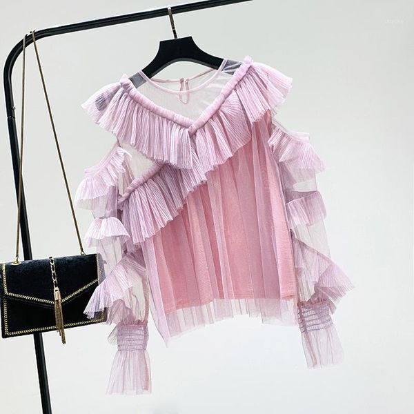 cutout off shoulder ruffled sweet mesh shirt fairy mesh temperament blouses female thin versatile shirt ladies blusas1, White
cutout off shoulder ruffled sweet mesh shirt fairy mesh temperament blouses female thin versatile shirt ladies blusas1, White