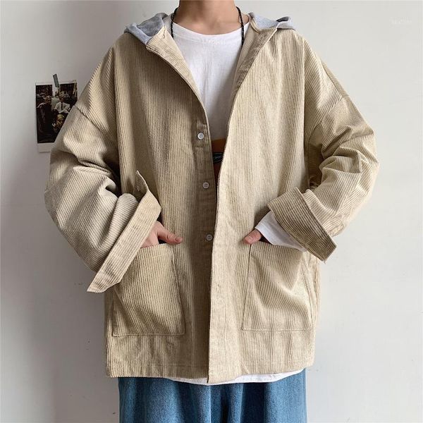 men's jackets spring autumn casual fashion pure color hooded jacket men plus size loose corduroy coat streetwear solid jacket1, Black;brown
men's jackets spring autumn casual fashion pure color hooded jacket men plus size loose corduroy coat streetwear solid jacket1, Black;brown