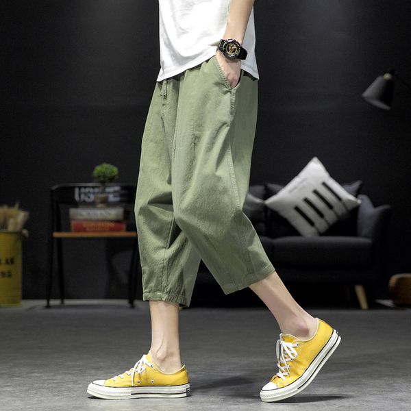 summer new loose capri pants pants cotton linen shorts solid color loose summer cool linen 7-point shorts, Blue
summer new loose capri pants pants cotton linen shorts solid color loose summer cool linen 7-point shorts, Blue
