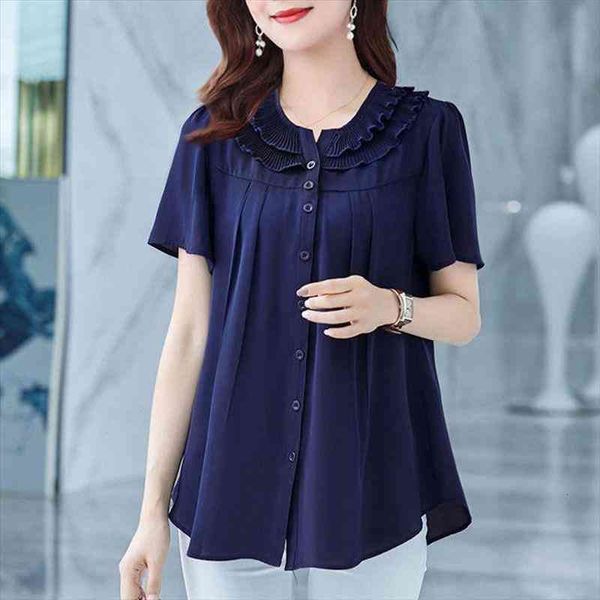 summer blouse plus size women clothing button up vintage shirt short sleeve loose chiffon blouses ladies casual, White
summer blouse plus size women clothing button up vintage shirt short sleeve loose chiffon blouses ladies casual, White
