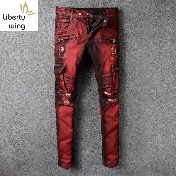 new mens punk retro red hole ripped denim cargo trousers plus size slim fit motorcycle jeans pocket long pencil pants1, Blue
new mens punk retro red hole ripped denim cargo trousers plus size slim fit motorcycle jeans pocket long pencil pants1, Blue