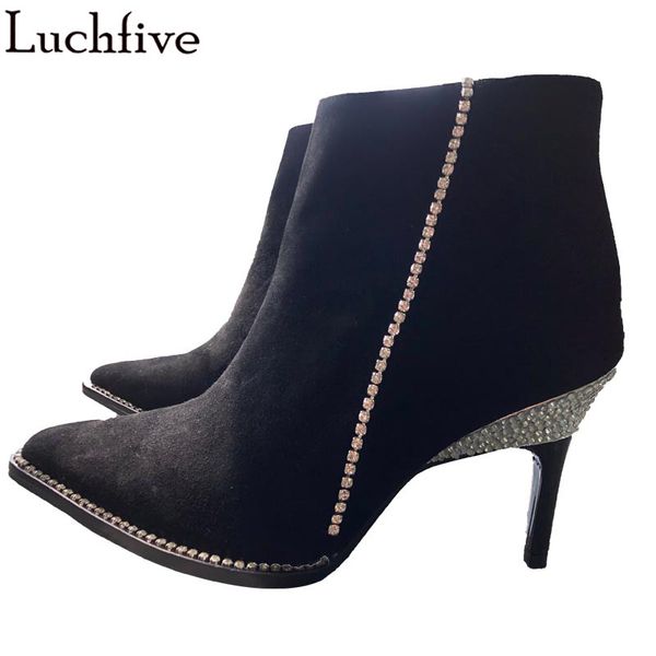 boots crystal heels leather women pointy toe party shoes diamond decor ankle runway black white woman
boots crystal heels leather women pointy toe party shoes diamond decor ankle runway black white woman